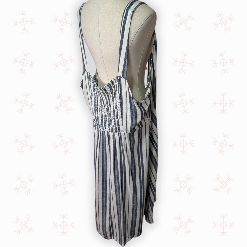 NWT Terra & Sky ‘Button Front Tank Dress’ in White & Navy Blue Stripe Plus Sz 2X - Picture 9 of 13